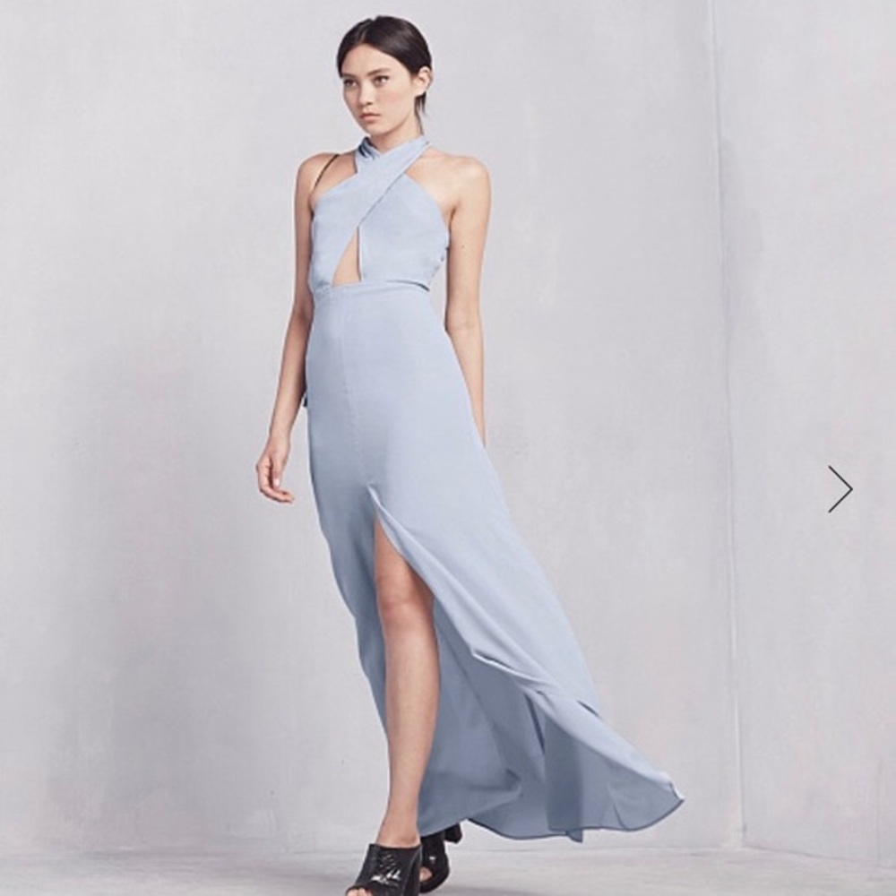 Reformation light blue larkspur maxi dress
